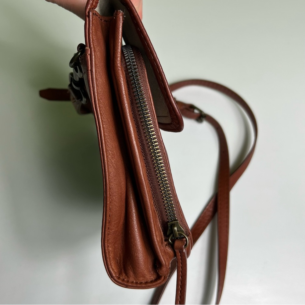 American Leather Kansas Crossbody HandBag 100% Genuine Leather Purse Multi-Pocke - Picture 5 of 10